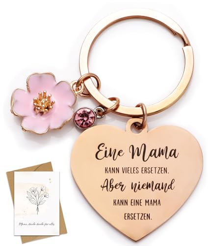 GEBETTER Schlüsselanhänger Geschenke für Mutter Herz Best Mama Damen Muttertag Erntedankfest Weihnachten Geburtstag Geburtstagsgeschenk Mütter Geschenk