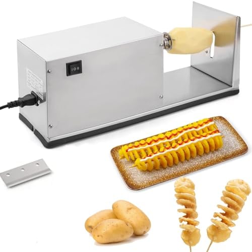 Taglierina elettrica a Spirale per Patate, affettatrice per Patate, affettatrice per Patate Tornado, Macchina per Patate Tornado, affettatrice per Patatine a Spirale Twister, Tagli