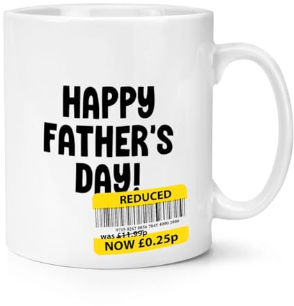 Reduced Sticker Happy Fathers Day 10oz Mug Cup Dad Funny Joke Cheap Gift