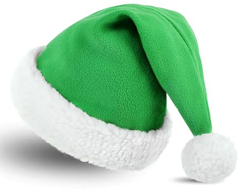SKYDUE Weihnachtsmütze Für Erwachsene - Elastisches, Weiches Material Für Komfort | Perfekt Für Weihnachten, Weihnachtsfeiern Und Heiligabend | Nikolausmütze Für Festliche Anlässe(Grün)