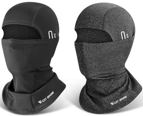 CYCLESPEED Sturmhaube Motorrad Fahrrad Balaclava Winter Skimaske für Herren Damen Gesichtshaube Warm Winddicht Atmungsaktiv für Laufen Outdoor-Aktivitäten (Schwarz+Grau)