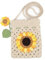 oukesin Handgemachte gehäkelte Handytasche mit Sonnenblumenblüten Stricktasche für Damen 3 Farben, Beige