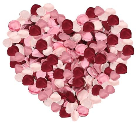 Cosswe 200 Stück Seiden Rosenblätter für Hochzeit,Künstliche Rosenblüten Blütenblätter Seide Stoffblätter Wiederverwendbare blütenblätter für Hochzeiten Valentinstag Brautduschen Babyparty