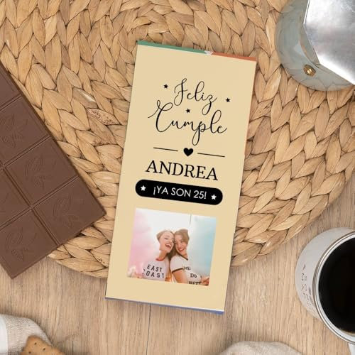 Wanapix | Tableta de Chocolate Personalizada | Regalo de Cumpleaños| Chocolate para Regalar | 80gr | Chocolate con Leche | Feliz cumple