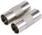 cuhostki Silver Plated Female to Female TV Aerial Coaxial Coupler White, Easy-to-Use, Durable Nickel-Plated Cable Extender for Seamless, Lossless Signal Connectivity