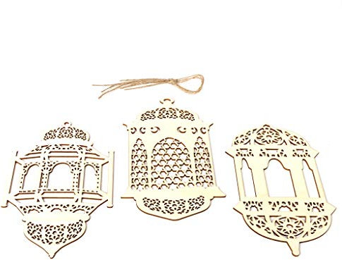 3 Stück/Set Eid hohle Holzornamente Dekoration zum Aufhängen