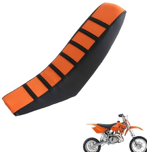 generisch sitzbankbezug Motorrad kompatibel mit KTM 50 SX 2006-Present，Sonnenschutz und Anti-Rutsch,Motorradzubehörsitzbankbezug Motorrad (Black Orange)
