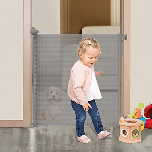 YORFULL Cancelletto di Sicurezza Rrattile per Bambini, Cancelletto per Bambini Scale da 0 a 140 CM, Cancello per Bambino, Cancelletto per Cani, Cancelletto per Gatti, Adatto per Interni ed Esterni