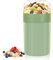 Zikenis 2 en 1 Coupe de yaourt,2 en 1 Gobelets à Céréales à emporter,Bol Céréales à Emporter 520ML+250ML,Réutilisable,pour Yaourt,le lait,Flocons d'Avoine,Salade,petits déjeuners (Vert)