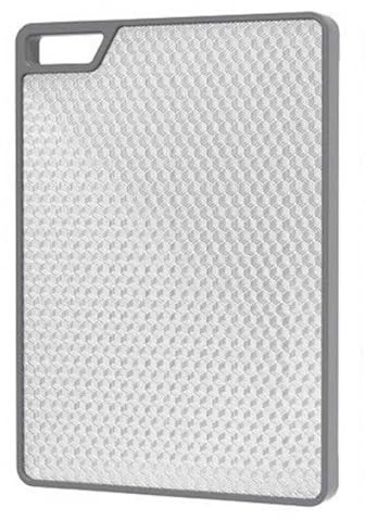 Easylife Dual-Sided SmartChop Chopping Board with Garlic Grinder, Non-Slip Stainless Steel Chopping Board for Meat and Veg, Dishwasher-Safe Worktop Saver L35.5xW26xH2.1cm - Fully Guaranteed