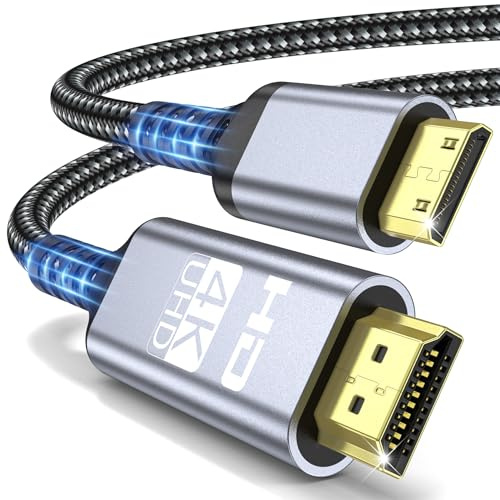 ZEENVIC Câble Mini HDMI vers HDMI 3m, 4K@60Hz 2K@120Hz 18Gbps HDMI vers Mini HDMI avec HDR UHD Arc HDCP Compatible avec Caméra, Raspberry Pi Zero, Projecteur, Moniteur, Laptop, HDTV