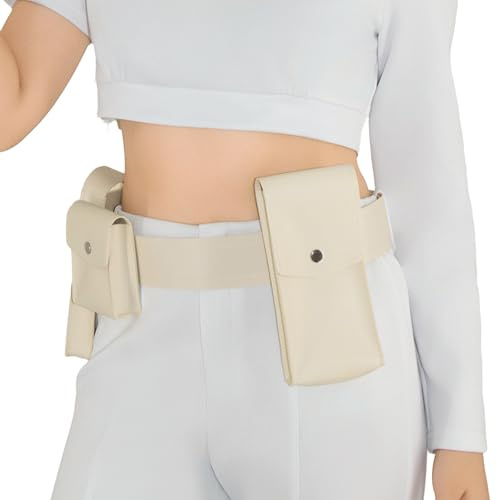Voslett Damen-Kostümgürtel der Königin Padmé, Verstellbarer Oberschenkelholster, Accessoires für Halloween, Karneval, Cosplay, Weiß