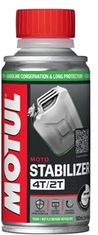 MOTUL Stabilizzatore di carburante 112513 - Additivo di conservazione Benzina, motori 2T e 4T, protezione contro l'ossidazione e i depositi, prestazioni ottimali dopo l'inverno, 100 ml