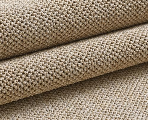 KADIMA DESIGN Kurzflorteppich Unifarben Elegant Pflegeleicht Modern Waschbar Strapazierfähig Langlebig Beige 80x150 cm Wohnzimmer Esszimmer Fußbodenheizung geeignet | CIMA