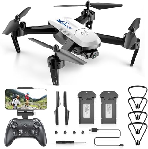 Drone with Camera for Adults - T6 1080P HD Long Distance RC Quadcopter Equipped w/2 Batteries, FPV Drones for Beginners/Kids, Girls/Boys Toys Birthday Present