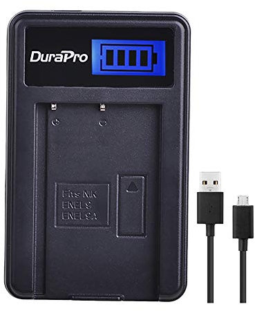 DuraPro LCD USB EN-EL9/EN-EL9a Charger for Nikon D40 D40x D60 D3000 D5000 Cameras Batteries