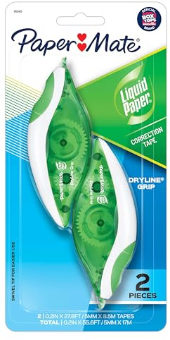 Paper Mate Paper Mate Liquid Paper DryLine Grip Correction White Tape, 2 Count