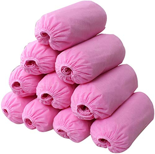 logei® 100pcs chanclos Desechables Cubierta de Zapatos Desechables Cubre Calzado Desechables Zapatos de Manga cubrezapatos Fundas de Zapatos (Rosa)