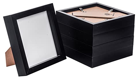 Nicola Spring 3D Shadow Box Photo Frames - 6x6 (15x15cm) - Pack of 5 - Black 3D Photo Frame Box Picture Frame Box Memorabilia Display Case for Crafts, Keepsakes, Wedding, Graduation