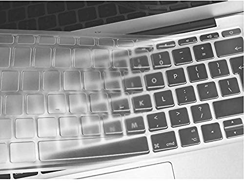 FINDING CASE EU/UK Keyboard Cover Compatible Older Apple Macbook Air 11 inch A1370/A 1465(2015/2014/2013/2012/2011/2010release) - Waterproof Adhesive Protective Silicone Skin Clear
