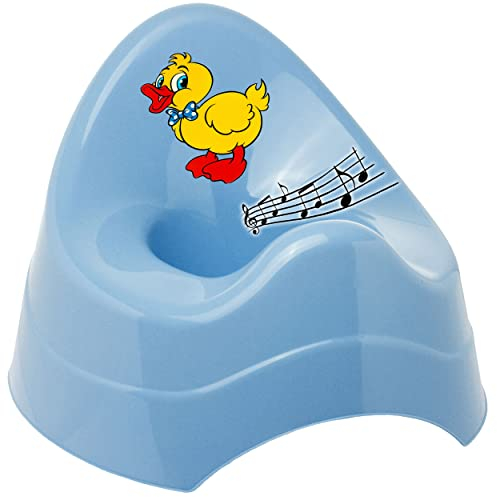 alles-meine.de GmbH Musik & Sound - Töpfchen/Nachttopf/Babytopf - blau Tiere - Ente Bieco - Melody - mit großer Lehne + Spritzschutz - Babytöpfchen/Kindertopf/Lerntöp..