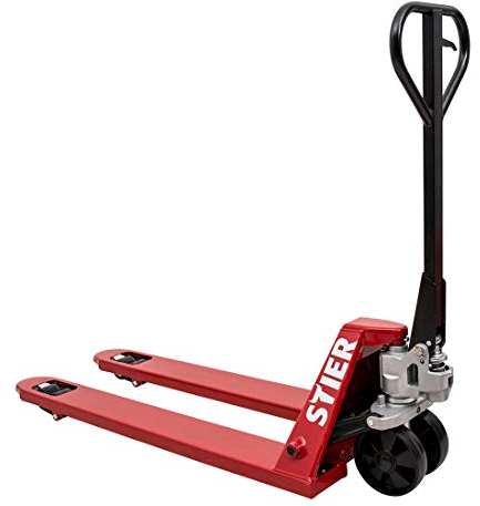 Transpalette STIER, capacité de charge 2 000 kg, longueur des fourches 2 000 mm, pneus en nylon