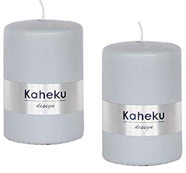 Kerzen-Set Stumpen-Kerzen Silber-grau Tisch-Deko Hochzeits-Dekoration Gedeckter Tisch Oster-Deko Konfirmation Kommunion Taufe Weihnachten Adventskranz Geburtstags-Deko Wohnungsdekoration