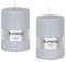 Kerzen-Set Stumpen-Kerzen Silber-grau Tisch-Deko Hochzeits-Dekoration Gedeckter Tisch Oster-Deko Konfirmation Kommunion Taufe Weihnachten Adventskranz Geburtstags-Deko Wohnungsdekoration