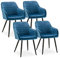 CLIPOP Esszimmerstühle 4er Set Stühle mit Armlehne, Samt Bezug, Esszimmerstuhl Küchenstuhl Polsterstuhl, Stühle für Esszimmer (Samt Blau, 4er Set)