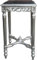 Casa Padrino Barock Beistelltisch Eckig Silber mit schwarzer Marmorplatte 41 x 41 x H 73 cm Antik Stil - Blumen Telefon Tisch