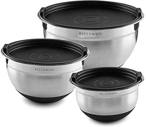 Bellemain Stainless Steel Mixing Bowls with Airtight Lids Set - Set of 3