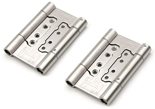 2 bisagras de puerta invisibles de doble acción sin mortaja de acero inoxidable con bisagras giratorias de puerta de salón de café de 12,5 cm(5 inch)
