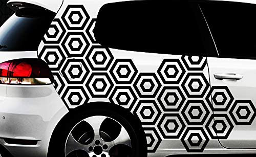 HR-WERBEDESIGN Hexagon Pixel Cyber Camouflage XXL Set Auto Aufkleber Sticker Tuning Wandtattoox 1