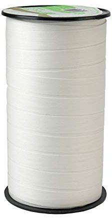 Prasent COTTONFIELD Kräuselband aus Baumwolle weiß 50m Länge, 10mm Breite