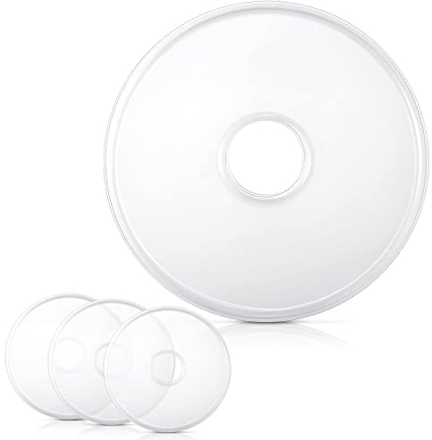 Nuenen 4 Pcs Fruit Roll Dehydrator Sheets Round Food Grade Plastic Fruit Roll Sheets White Dried Leather Meat Beef Christmas Birthday Party Home Kitchen Bakery Use, 12.2 Inch(4 Pieces)