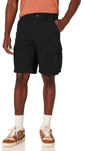 Amazon Essentials Herren 25 cm Lange Classic-Fit-Cargoshort (erhältlich in Big & Tall), Schwarz, 48W