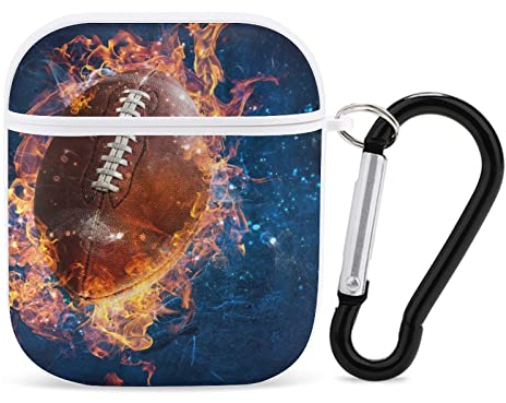 Airpods-Hülle Brennende American Football-Flamme Airpod Hard Case Cover Kopfhörerhüllen Für Apple Airpods1 Airpods2