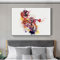 dsdsgog Trompeter Frau Künstler Abstrakte Poster und Drucke Nordic Moderne Malerei auf Leinwand Wandkunst Bilder Für Restaurant Dekor 40x60cm Rahmenlos