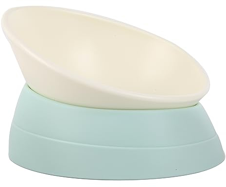 Bulldog Bowl Anti-Slip Dog Cat Dish Detachable Rubber Dog Bowl Pet Sterile Tilted Pet Feeder Slope Bas (Green, 2 Cup (Small/Medium Dog))