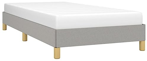 vidaXL Polsterbett Bett Einzelbett Bettgestell Bettrahmen Lattenrost Stoffbett Schlafzimmerbett Schlafzimmermöbel Hellgrau 90x200cm Stoff