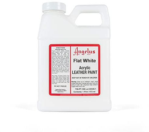Angelus Pintura Flat White 16 oz, Blanco, Cuero, Líquido, 472 gramos