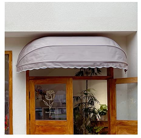 XLIHAWY Französisches Sonnensegel, UV-Schutz Polyester-Sonnenschirm Unterstand, Faltbare Eisenbügel Dachüberdachung, Anpassbar (Farbe : Grey, Größe : 110x30cm)