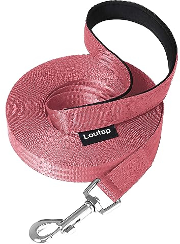 Loutep Trainingsleine für Hunde, 3 m, 5 m, 10 m, 15 m, 20 m, 25 m, 30 m, Starkes Nylonseil, extra Lange Leine, Hundeleine mit gepolstertem Griff für große, mittelgroße und kleine Welpen, Rückruf