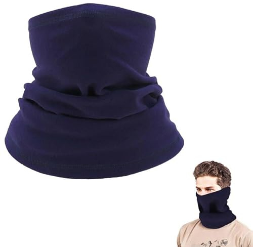 Scaldacollo Termico Invernale Multifunzione Lungo per Uomo Donna, Passamontagna Tubolare Multiuso, Blu Navy Generico Pile Invernale Uomo per Moto Bici Running Sciare