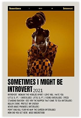 TONFON Little Simz Sometimes I Might Be Introvert 2021 Musikalbum Cove Poster Leinwand Poster Wandkunst Dekor Bild Gemälde für Wohnzimmer Schlafzimmer Dekoration ungerahmt 30 x 45 cm