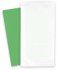 Hypafol Bestecktasche mit Serviette | 38x38cm, weiß, 1/8 Falz, 500 Stück | hochwertige Bestecktasche aus Papier | Serviette aus Zellstoff | für Geburtstage, Catering, Gastronomie & Kantine (grün)