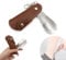 CHENNAN Chausse-Pied en métal et Cuir, Petit Chausse-Pied Pratique, Portable, en Acier Inoxydable, Porte-clés, Trou de Chausse-Pied, Forme Ergonomique pour Voyage, Travail, Maison (Marron foncé)