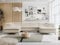 MKS MEBLE Sofa U-Form Beige, Wohnlandschaft U-Form, Sofa mit Schlaffunktion und Bettkasten, Schlafsofa mit Bettkasten, Couch mit Verstellbare Kopfstützen - Peter U - Beige Boucle
