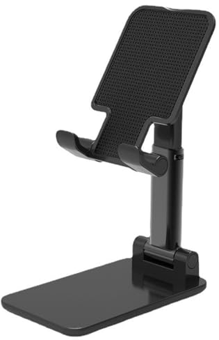 Qinsky Mobile Phone Stand,Desktop Foldable Mobile Phone Stand Rotatable Phone Stand Height Adjustable Desktop Phone Holder Compatible with all Mobile Phones Tablets(Black)