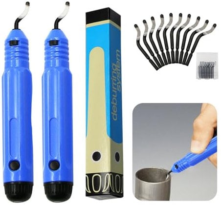 2 Set Tagliatori per Sbavatura,Minging Sbavatura Strumento Universale con 10 Lame HSS 360 °Lame di Sbavatura in Metallo Rotanti per Tubi Plastica Alluminio Rame PVC e Acciaio Sbavatore di Attrezzi Set